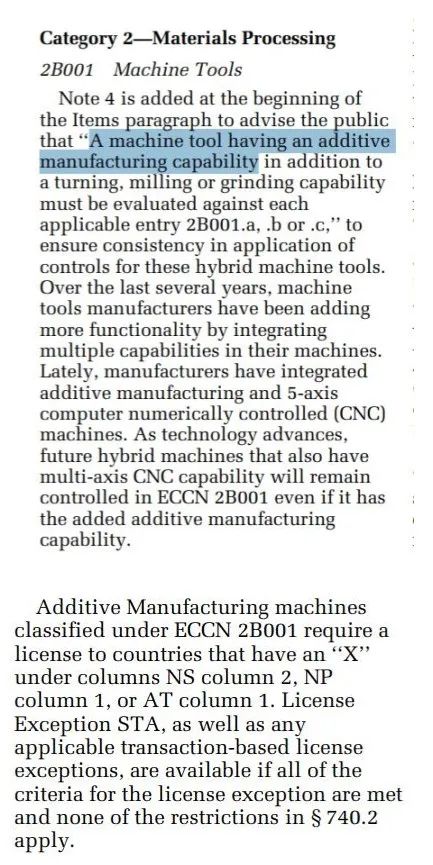 美国新增六项出口管制技术,其中一项是3d打印 4 1721955034 99 美国新增六项出口管制 美国新增六项出口管制技术,其中一项是3d打印