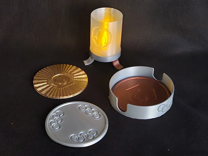 Olympic tea lights coasters 3d 打印 2024 年夏季奥运会房屋 - 3d打印行业资讯网