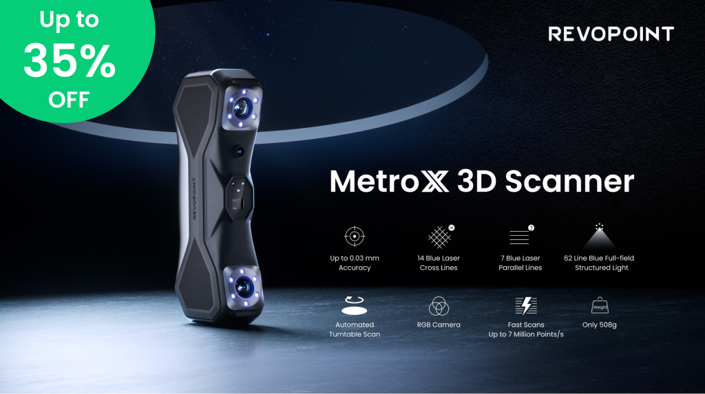 Metrox 3d 扫描仪可享受 35% 的折扣。图片来自 revopoint。