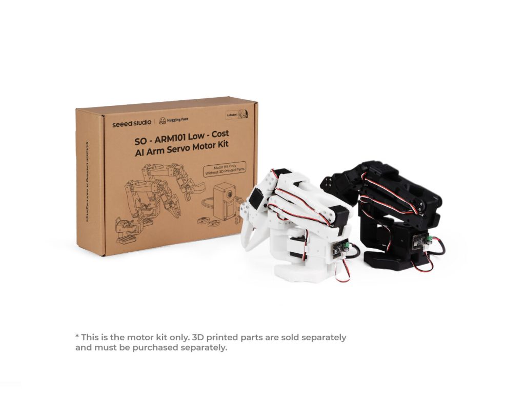 AI和3d -toy的拥抱 3 SO-ARM101手臂套件。照片通过:请参阅Studio。