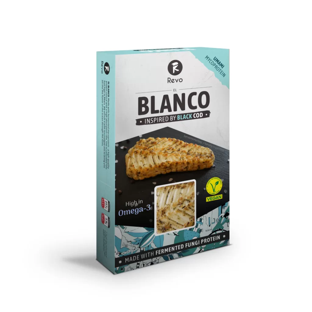 Revo Foods打开El Blanco:基于霉菌蛋白的鳕鱼... 3 Revo Foods的El Blanco。照片通过:Revo Foods
